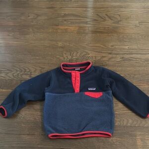 Patagonia Blue and Red Snap T Pullover